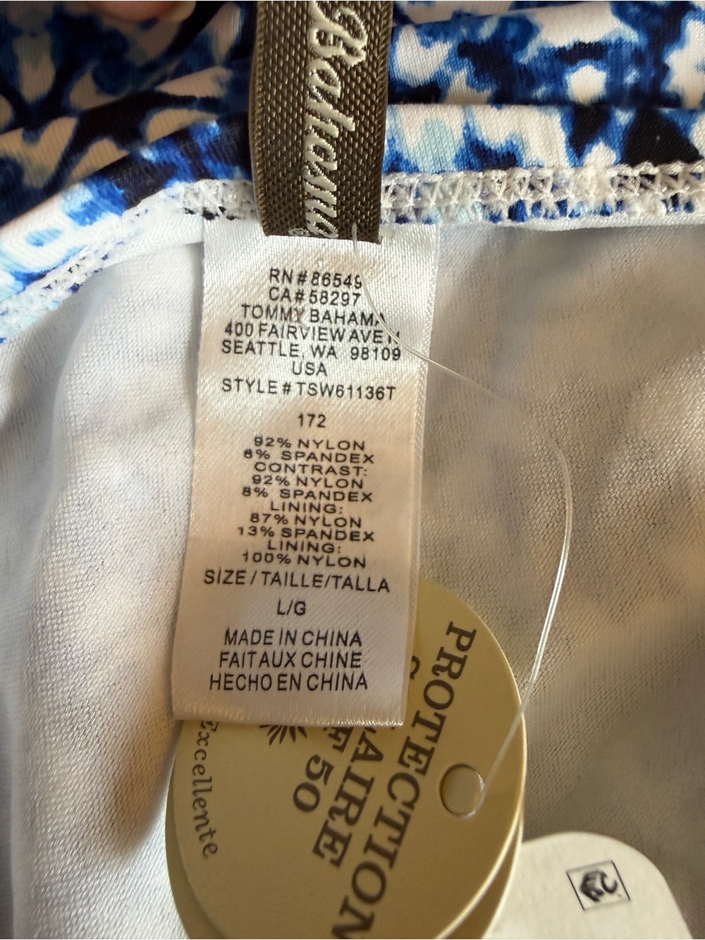 Tommy Bahama ☀️🌊IslandSculpt™ Cowrie Tankini Navy Blue White Size Large *NEW - Picture 5 of 9